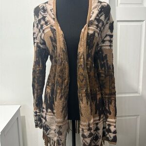 Brown and Black Patterned Women's Sweater